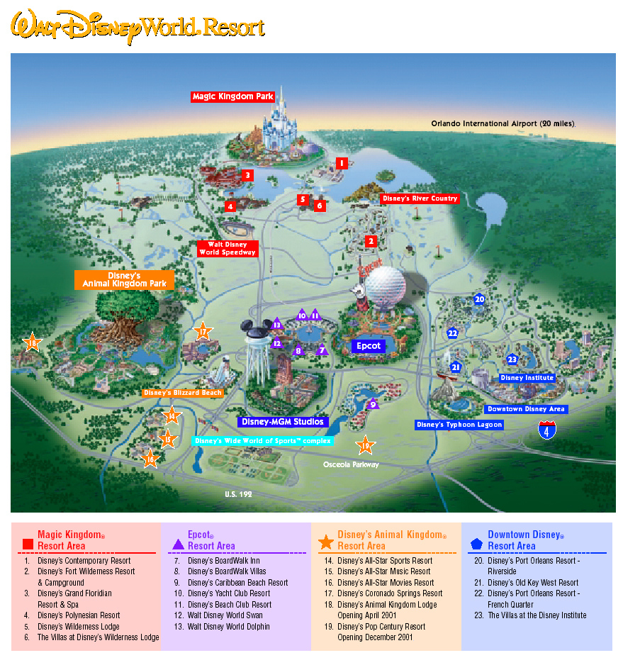 O Melhor De Orlando FL Mapa Complexo Walt Disney Orlando FL