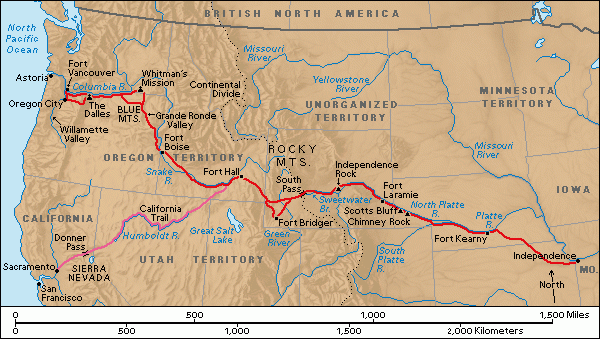 Map Of Oregon And California Trails