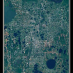 Orlando Florida Satellite Poster Map Orlando Travel Orlando Florida