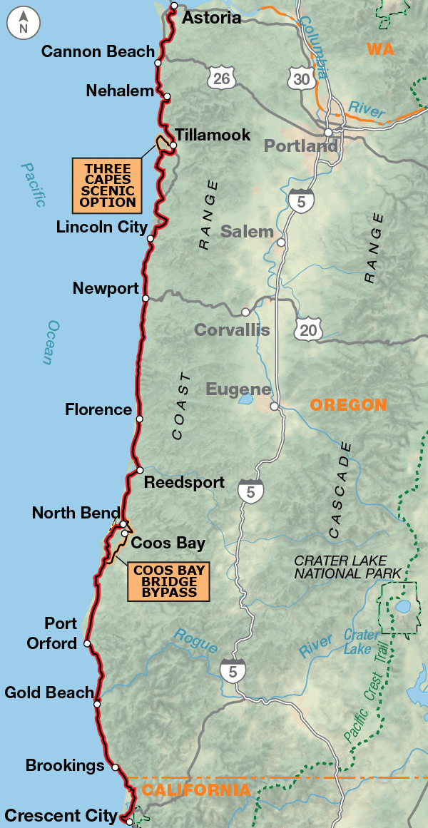 Pacific Coast Bike Route Map