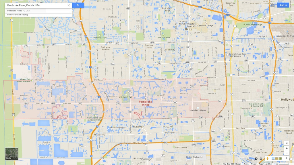 Pembroke Pines Florida Map Printable Maps