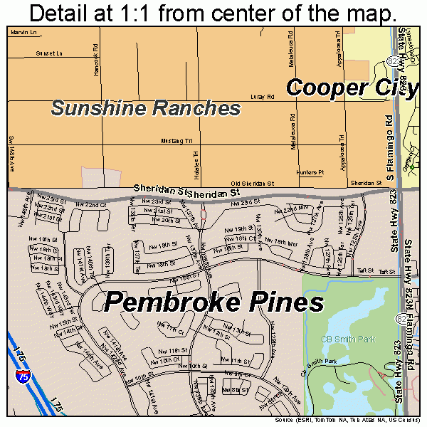 Pembroke Pines Florida Street Map 1255775