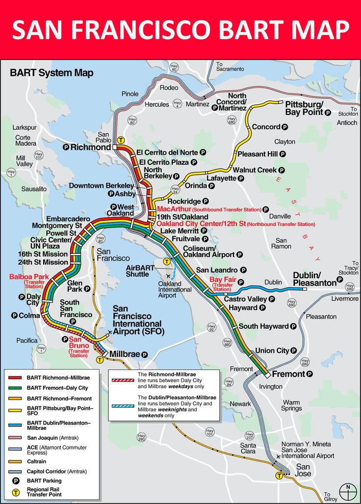 Pin By Amy Newell On SF Trip 2018 Bart Map Francisco San