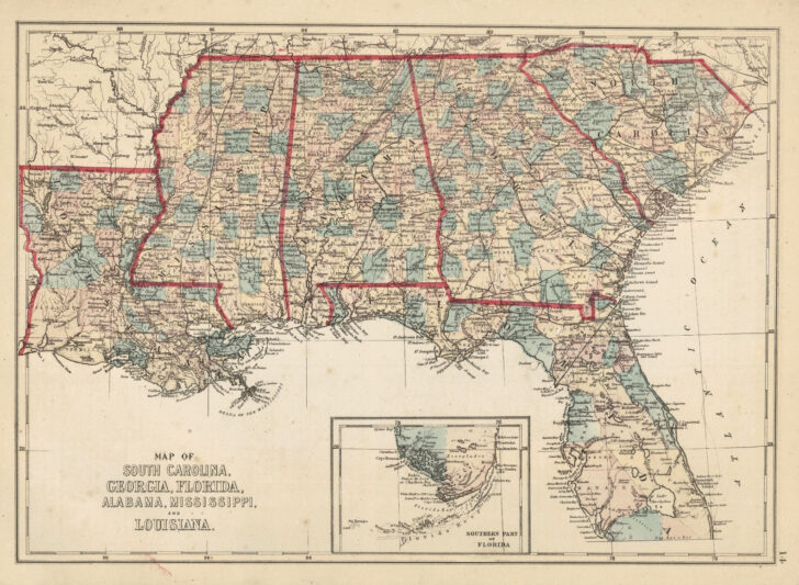 Printable Map Of Sc Ga Fl