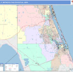 Port St Lucie FL Metro Area Wall Map Color Cast Style By MarketMAPS