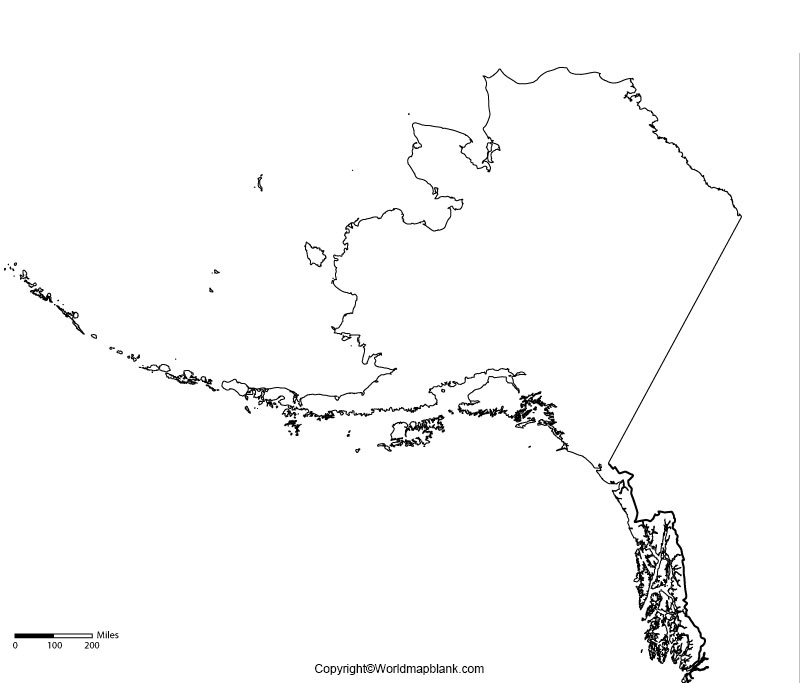 Printable Blank Map Of Alaska Outline Transparent PNG Map