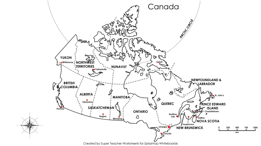 Printable Blank Map Of Canada With Provinces And Capitals Free 