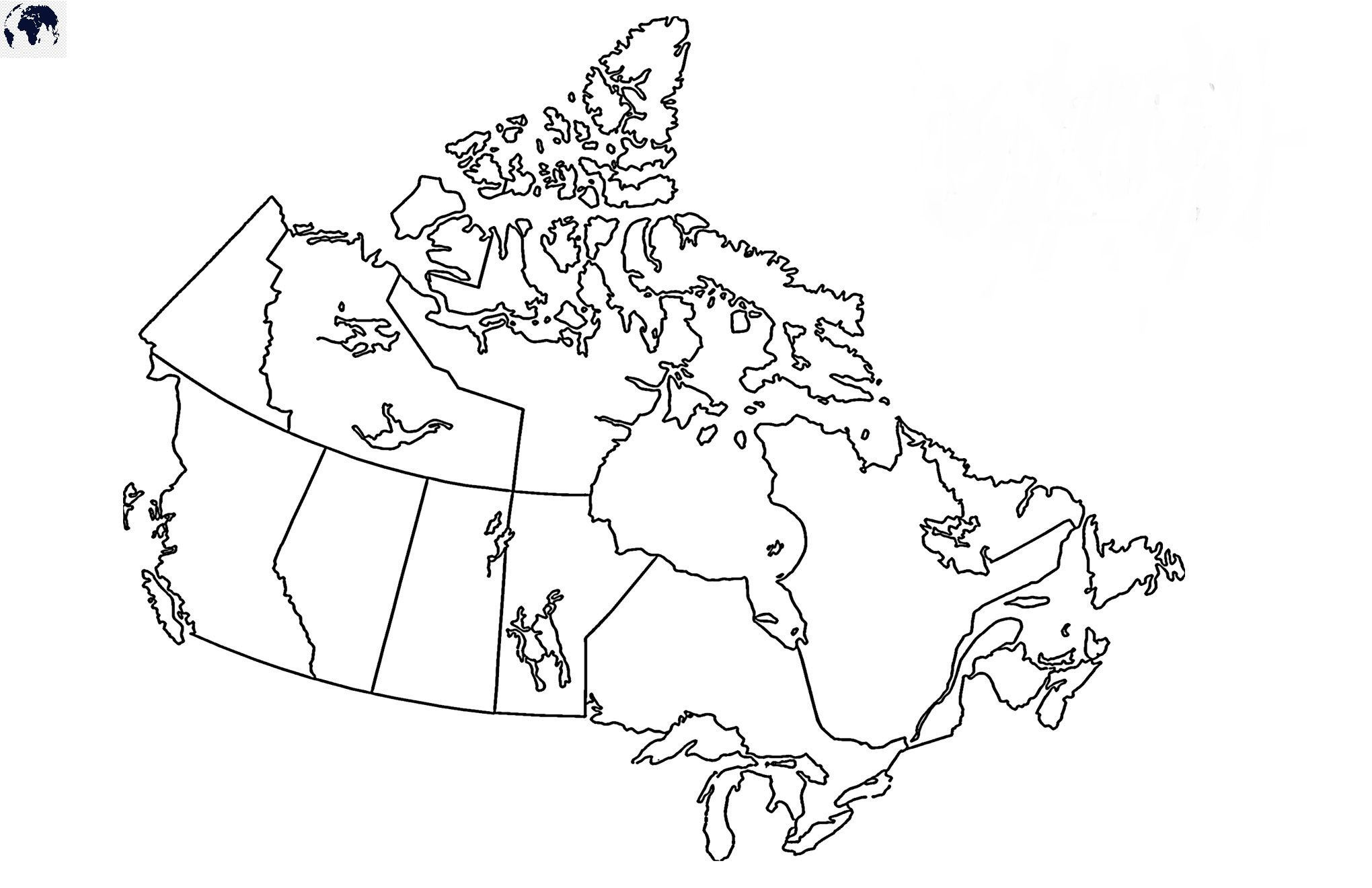 Printable Canada Blank Map With Outline Transparent Map PDF In 2021 