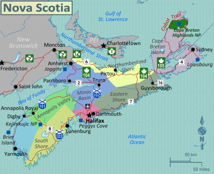 Printable Map Of Nova Scotia And Cape Breton