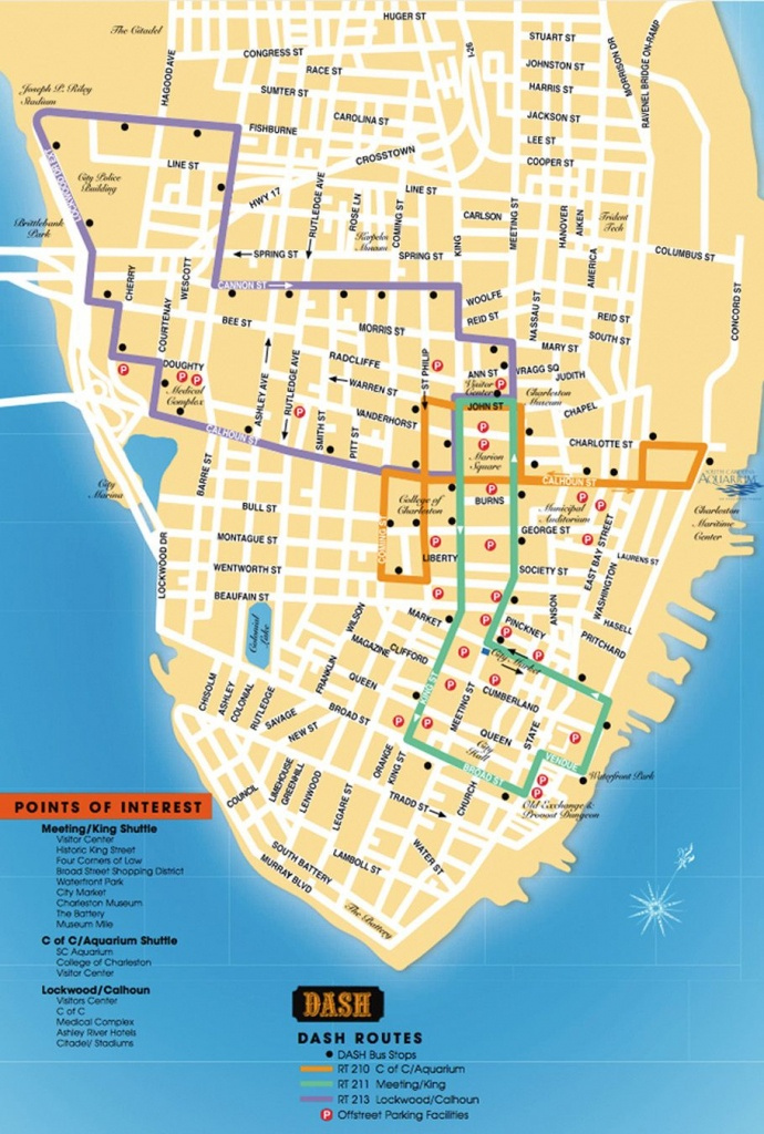 Charleston Sc Dash Trolley Route Map