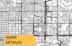 Printable Map Of Colorado Springs CO With Street Names Etsy