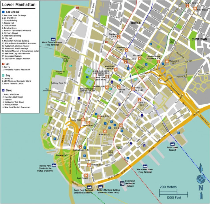 Printable Map Of Lower Manhattan