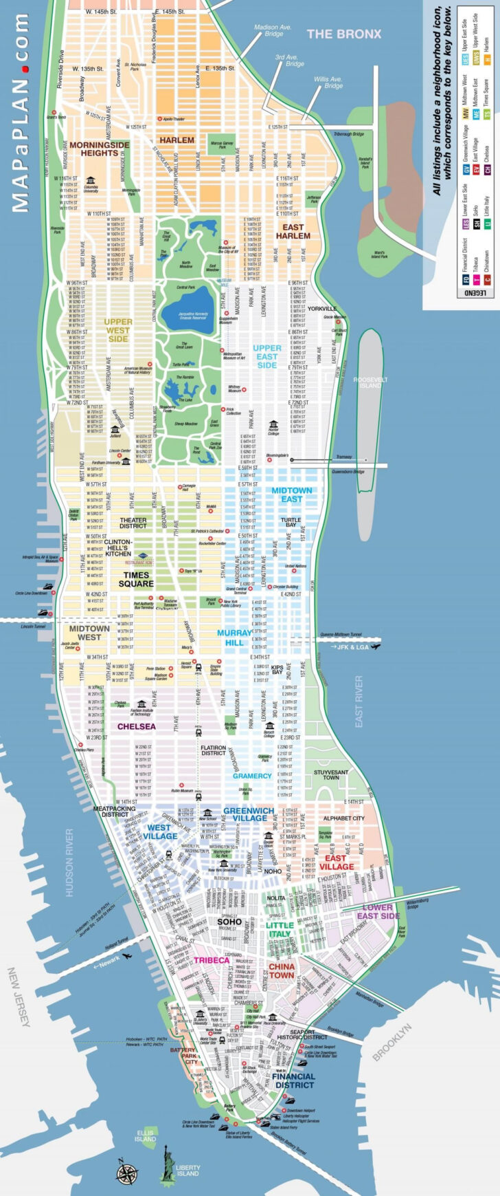 Printable Map Manhattan