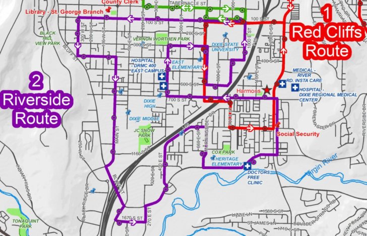 Printable Map St. George Utah