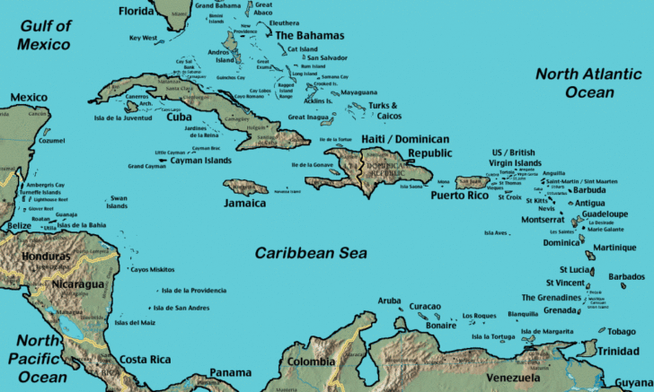 Free Printable Map Of The Caribbean Islands