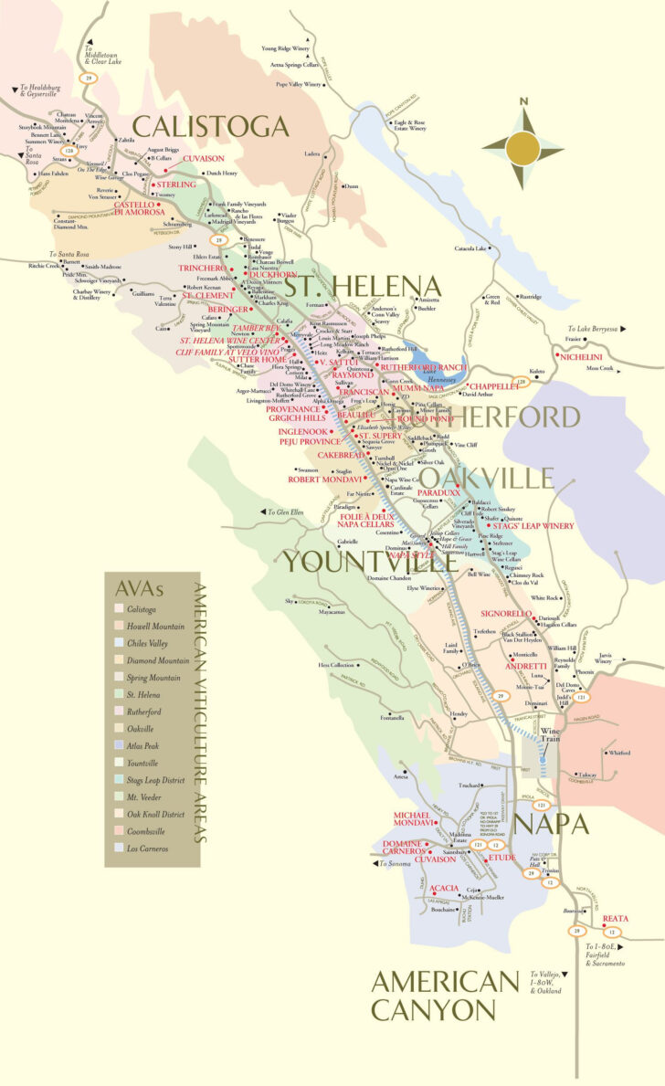 Printable Napa Valley Winery Map