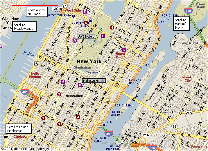 Printable shopping map of new york city Map Of Midtown Manhattan Area 