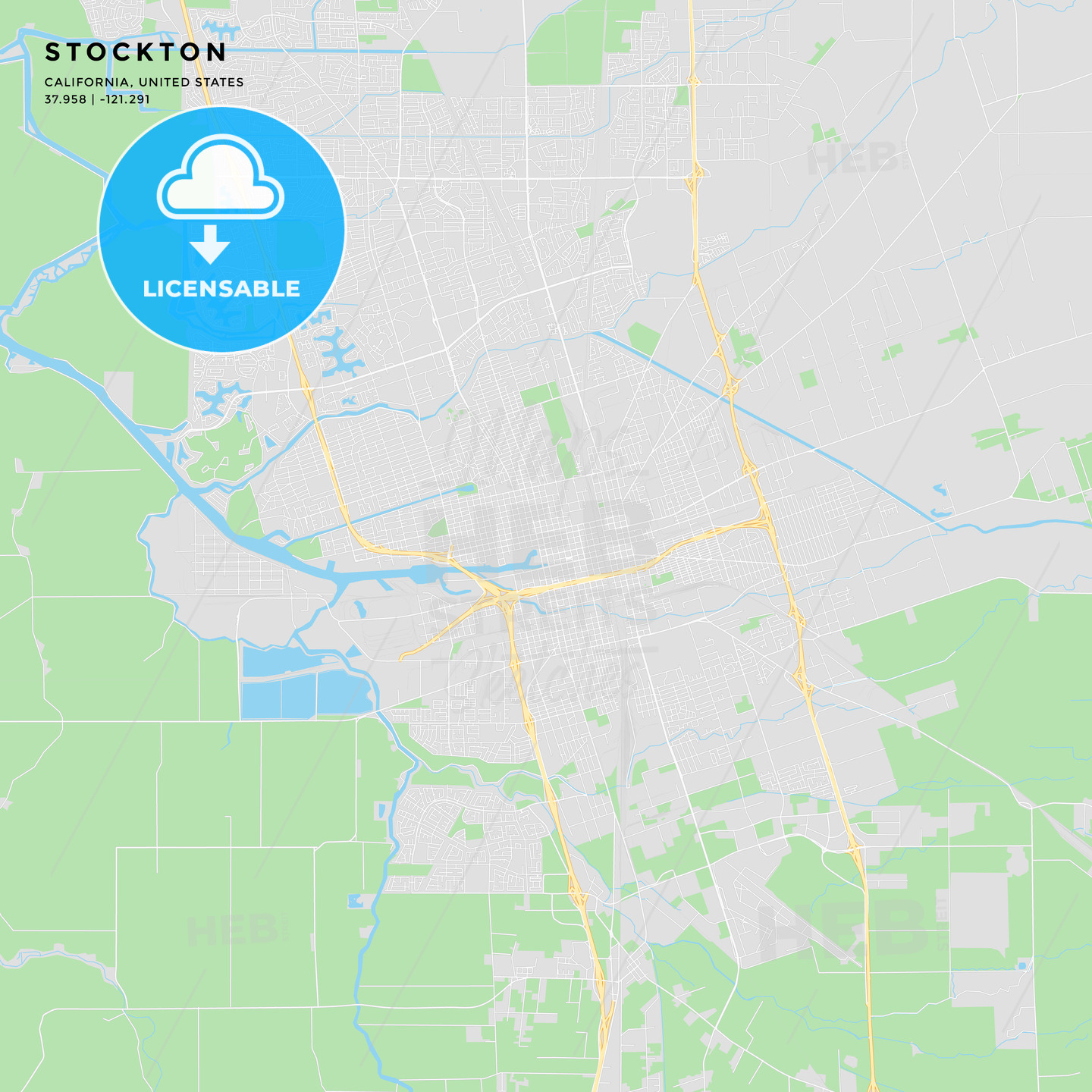 Printable Street Map Of Stockton California HEBSTREITS Sketches