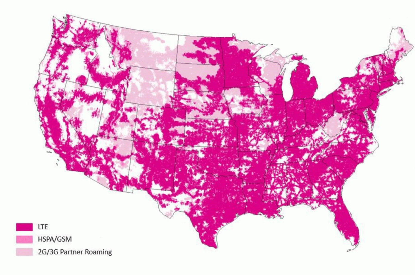 Projected End Of 2017 Coverage Map Tmobile T Mobile Coverage Map 