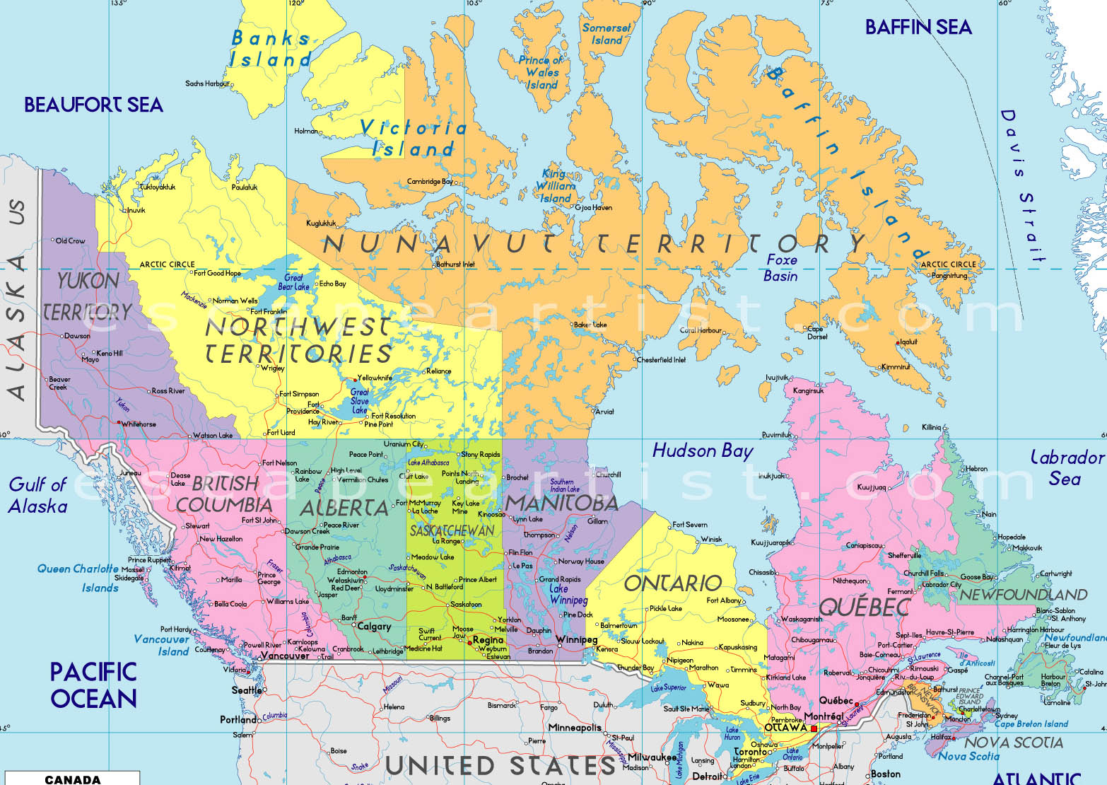 PZ C Canada Map