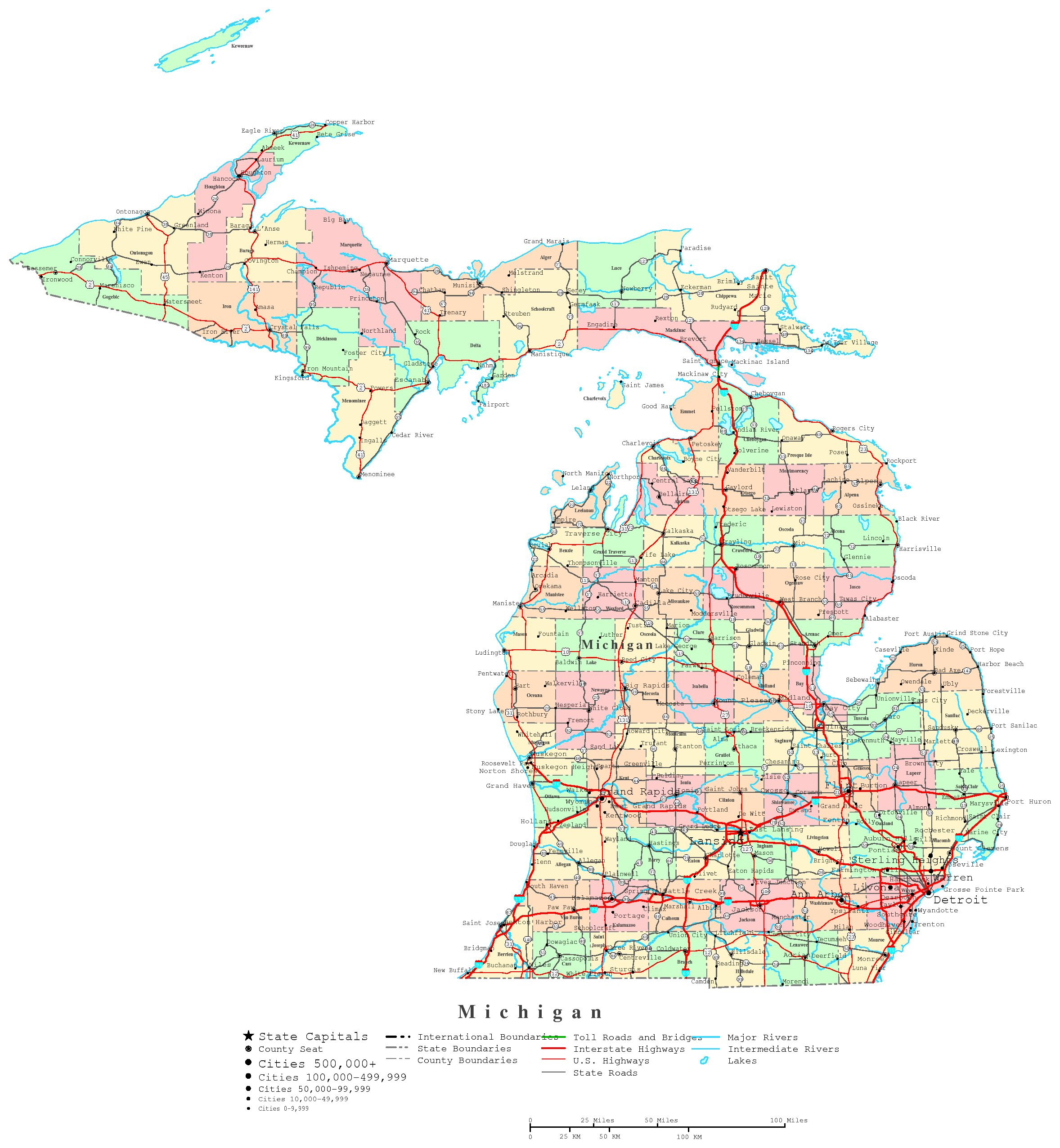 Reference Map Of Michigan Usa Nations Online Project The 