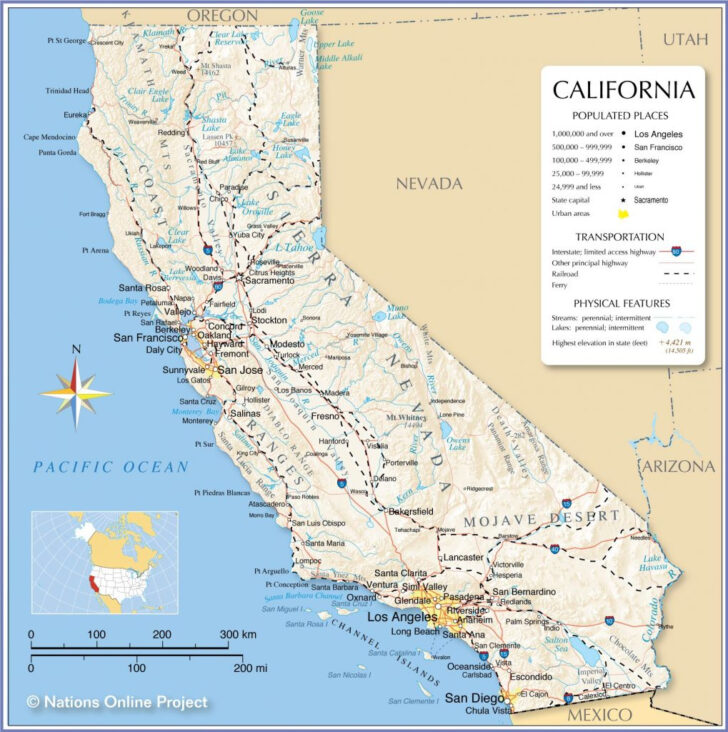 Map Of California Nations Online Project