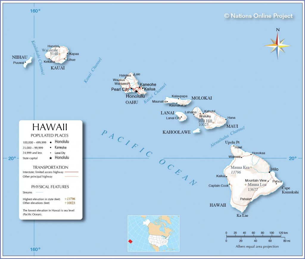 Reference Maps Of Hawaii Usa Nations Online Project Map Of 