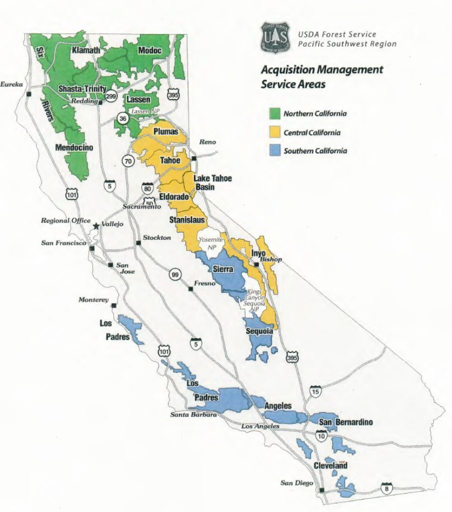 Region 5 Contracting California Forest Service Maps Printable Maps