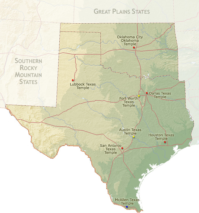 Regional Map For The Lubbock Texas Temple ChurchofJesusChristTemples