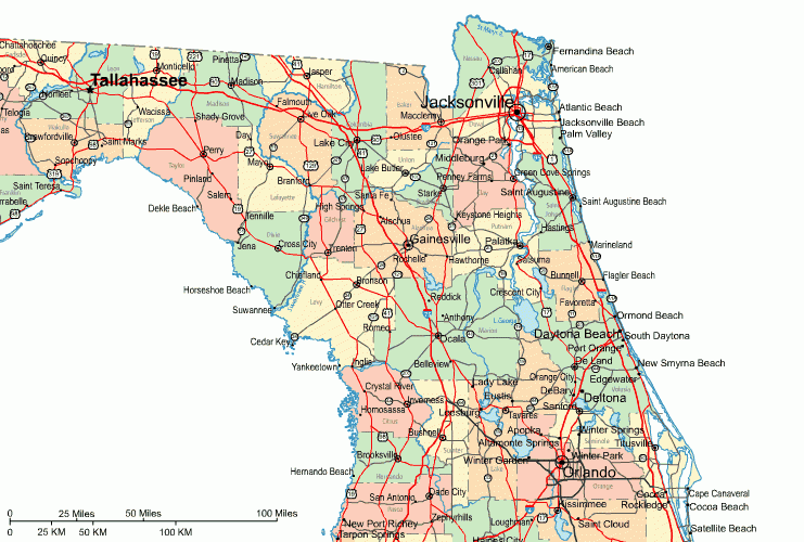 Regional Map Of Northern Florida