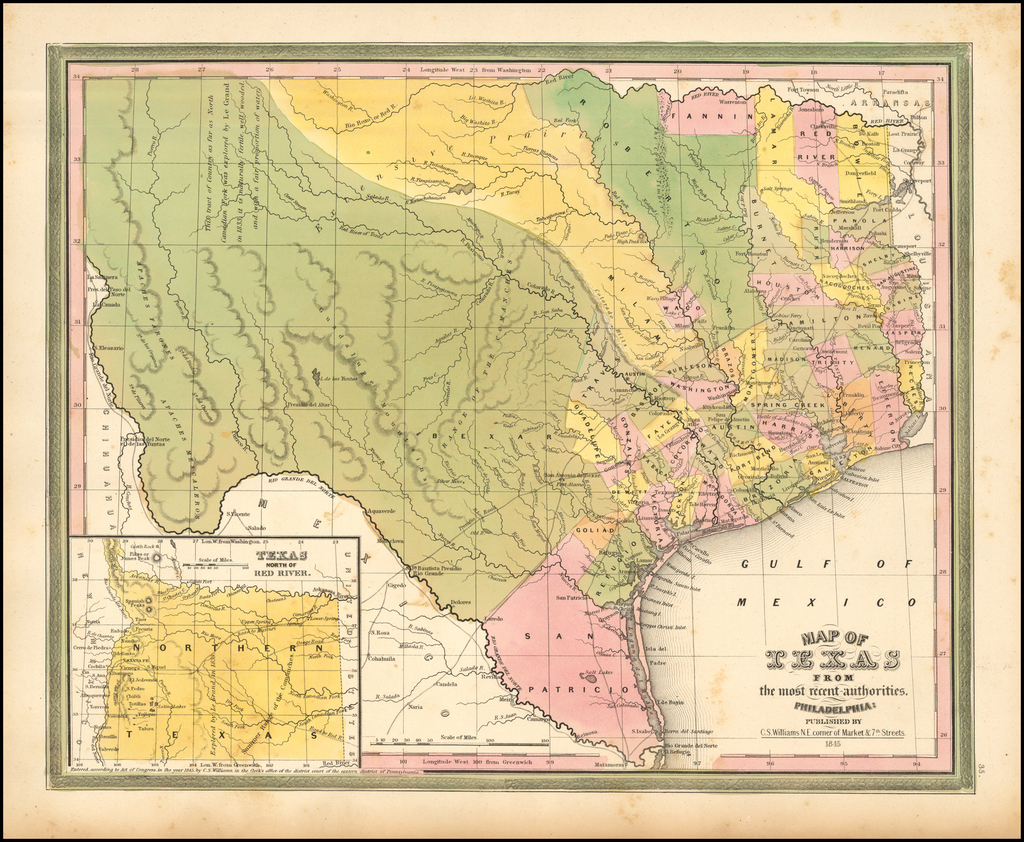  Republic Of Texas Map Of Texas From The Most Recent Authorities 