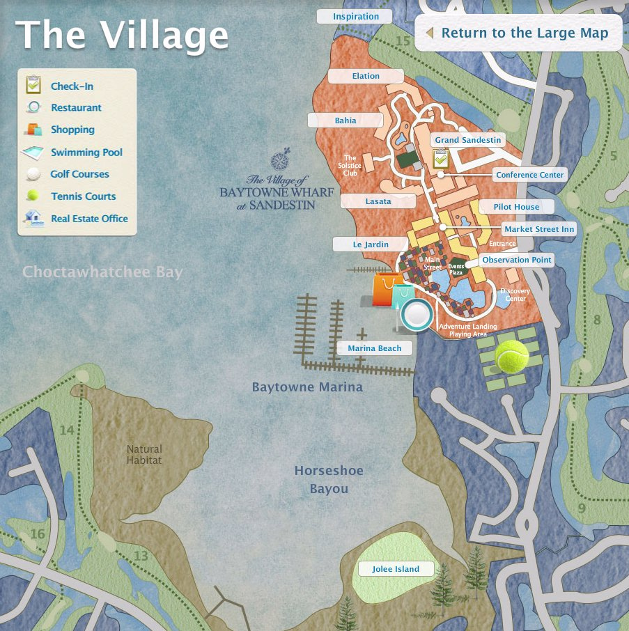 Resort Map Sandestin The Village Florida