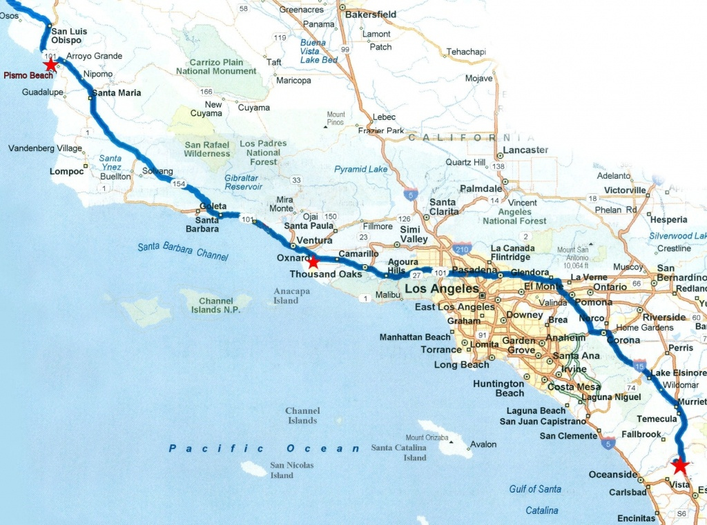 Road Map Of California Coast Printable Maps