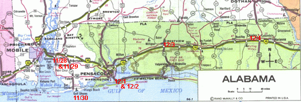 Road Map Of South Alabama And Florida Panhandle Road Map