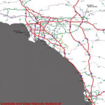 Road Map Of Southern California Including Santa Barbara Los Map Of