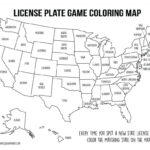 Road Trip Games License Plate Coloring Map S Mores Snack Mix