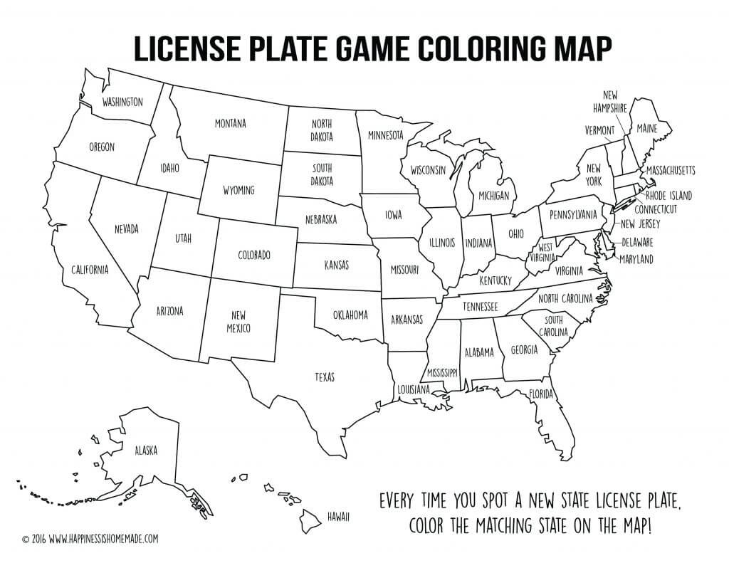 Road Trip Games License Plate Coloring Map S mores Snack Mix 