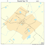 Round Top Texas Street Map 4863524