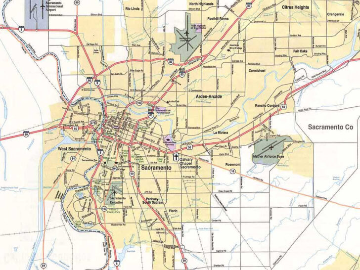 Map Of Sacramento California Printable