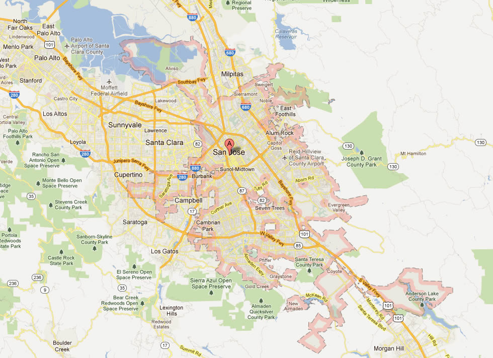 San Jose California Map