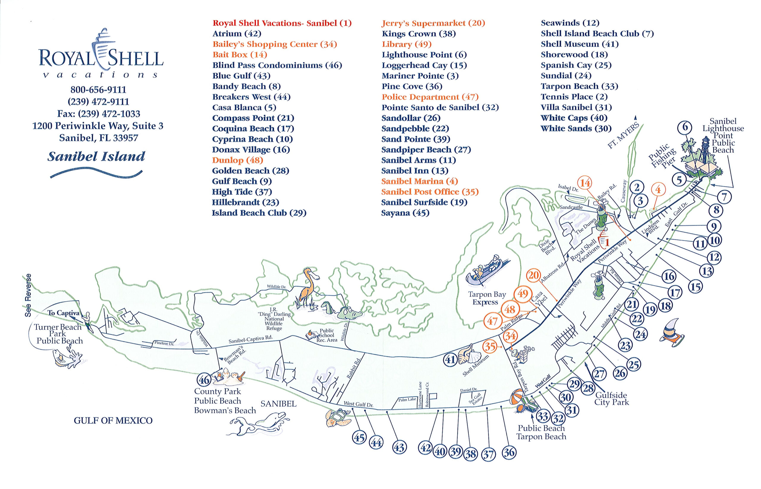 Sanibel Island Tourist Map Sanibel Island Florida Mappery