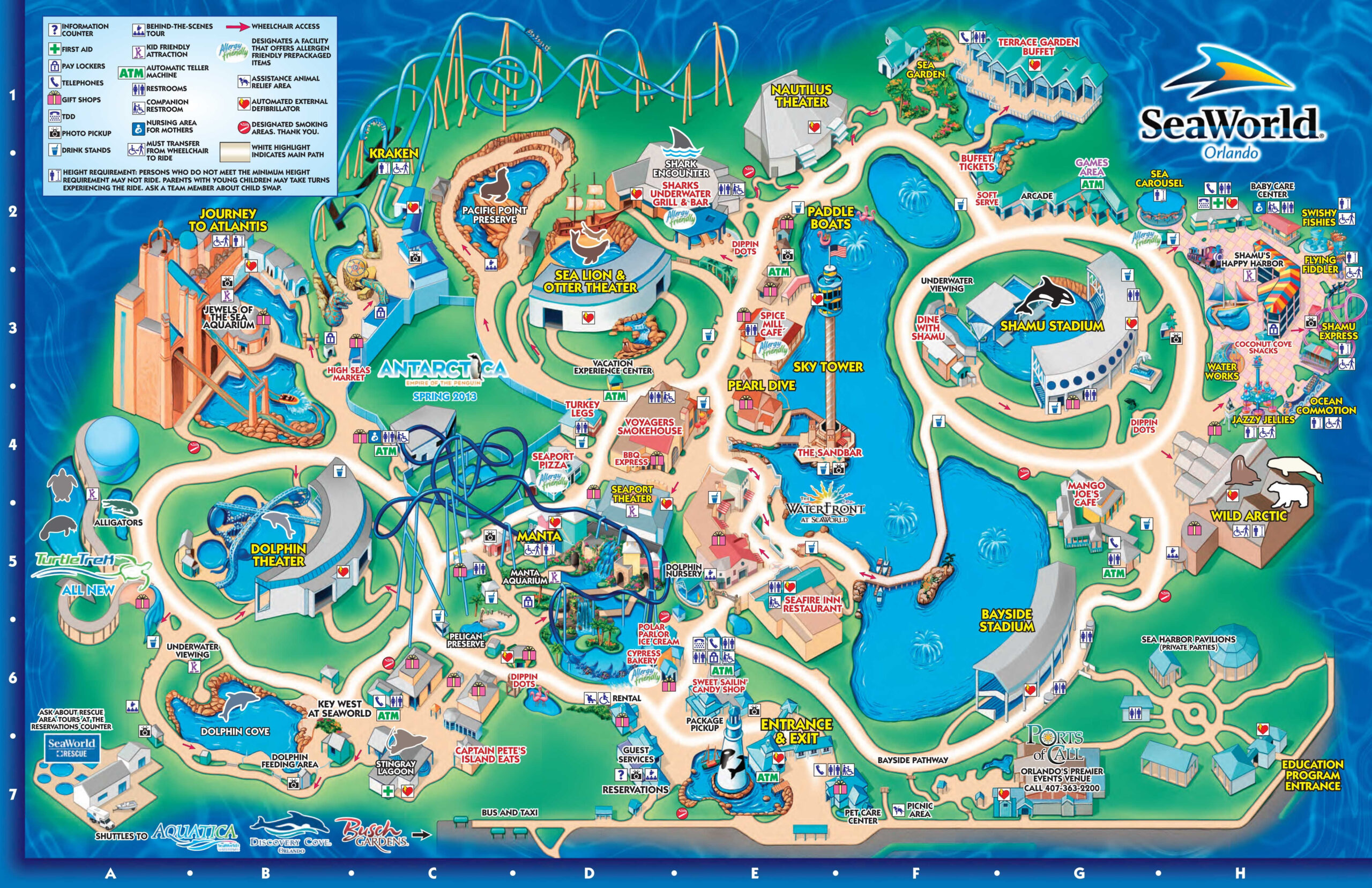 SeaWorld Park Map Orlando Map Orlando Theme Parks Seaworld Orlando