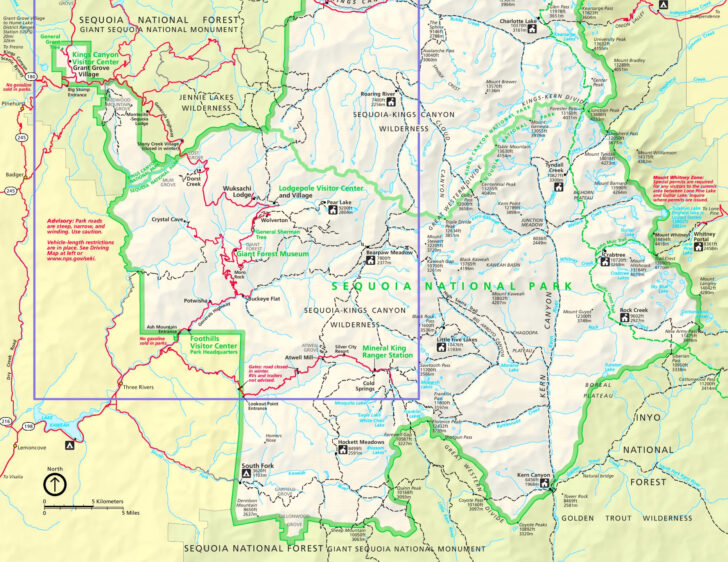 Map Of Sequoia Park In California