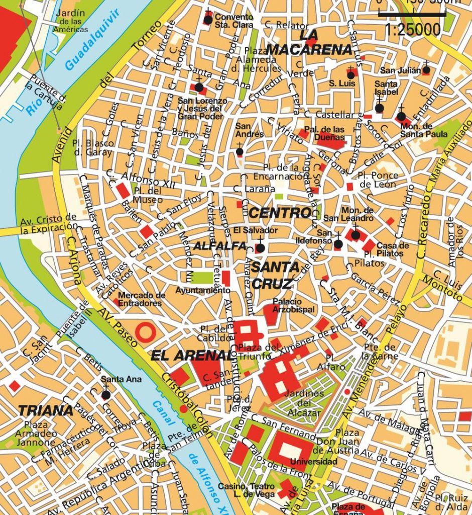 Sevilla Spain Map And Travel Information Download Free Sevilla 