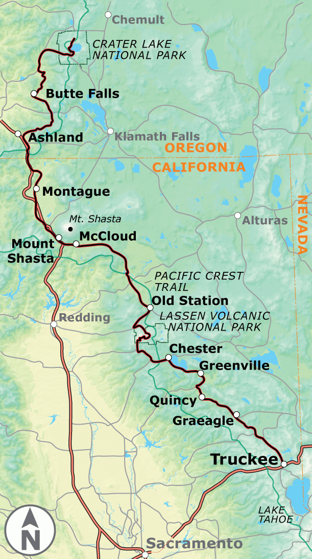 Sierra Cascades Adventure Cycling Route Network Cycling Route 