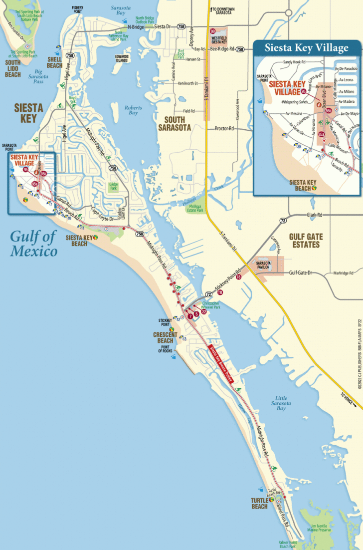 Siesta Key Explorer Map Printable