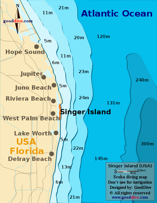 Singer Island Bay Map GoodDive