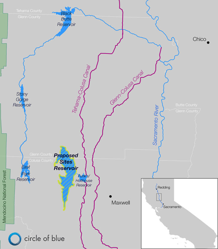 Sites Reservoir California Map