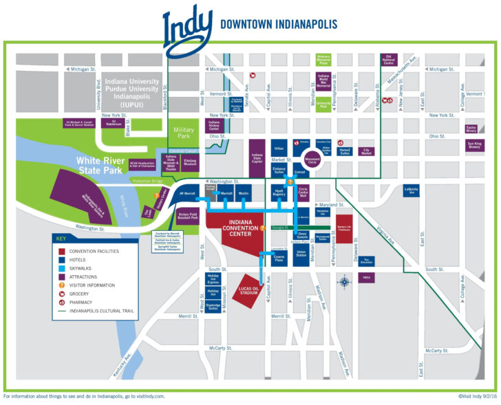 Indianapolis Downtown Map Printable