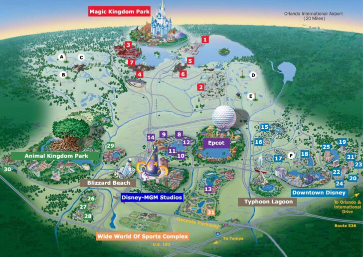 Map Of Walt Disney World In Florida